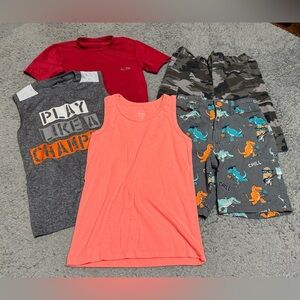 Boys Youth 7 Summer Shirts and Shorts Bundle